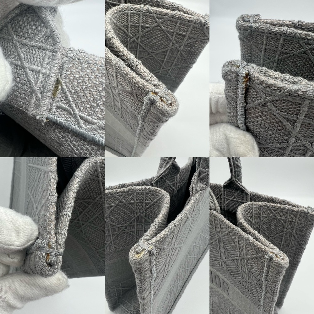 Authentic NEW Christian Dior Embroidered Cannage canvas grey medium book tote - Picture 16 of 16